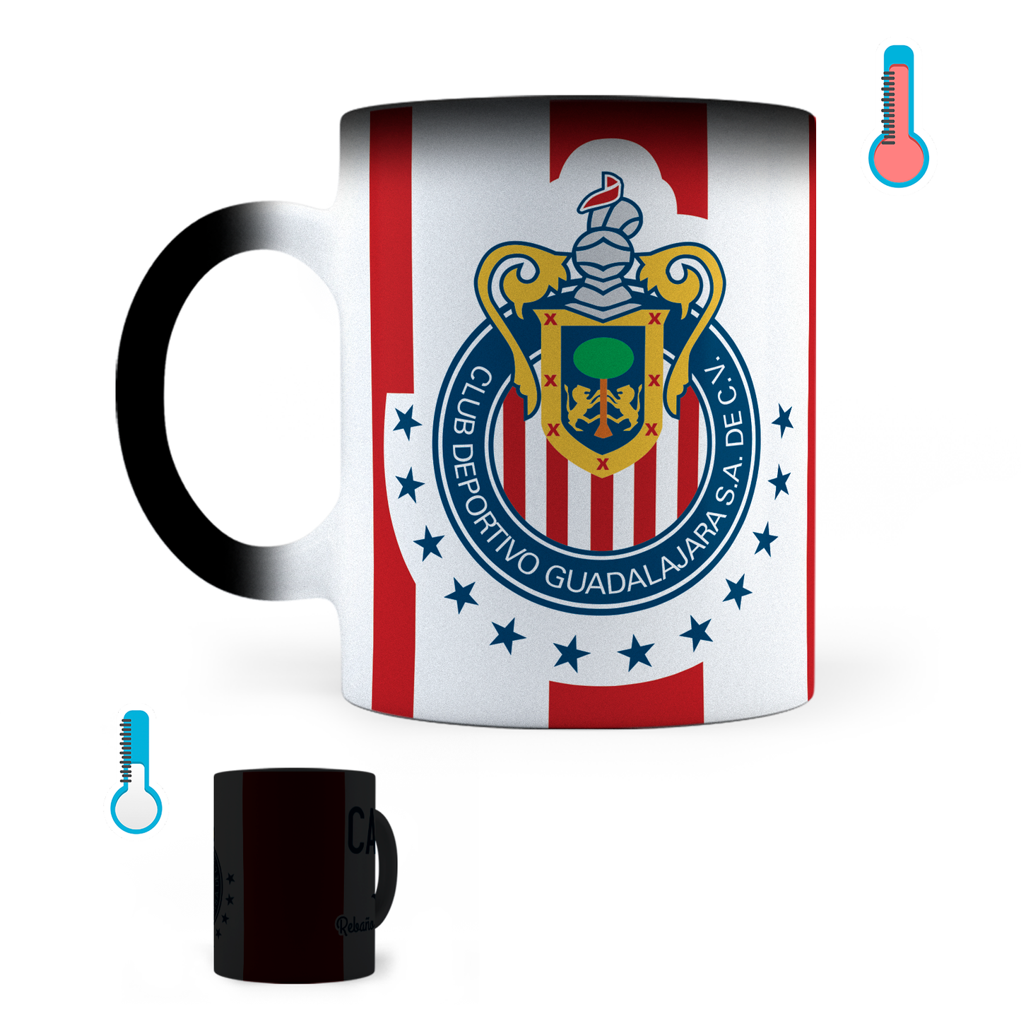 Taza Mágica Chivas Rayadas Del Guadalajara Personalizada - Térmica 11 oz (320 ml)