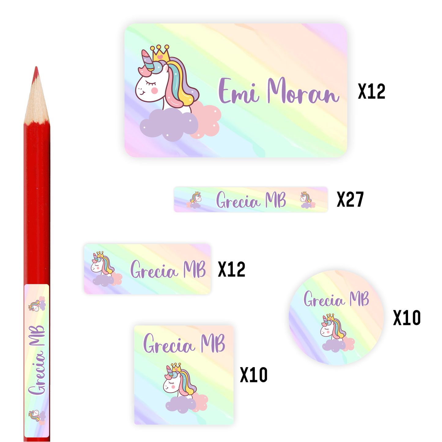 Etiquetas Unicornio Personalizadas