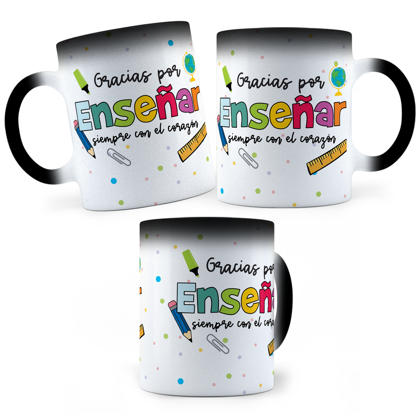 Taza Mágica Gracias Por Enseñar Con El Corazón - Maestros- Térmica 11 oz ml (320)