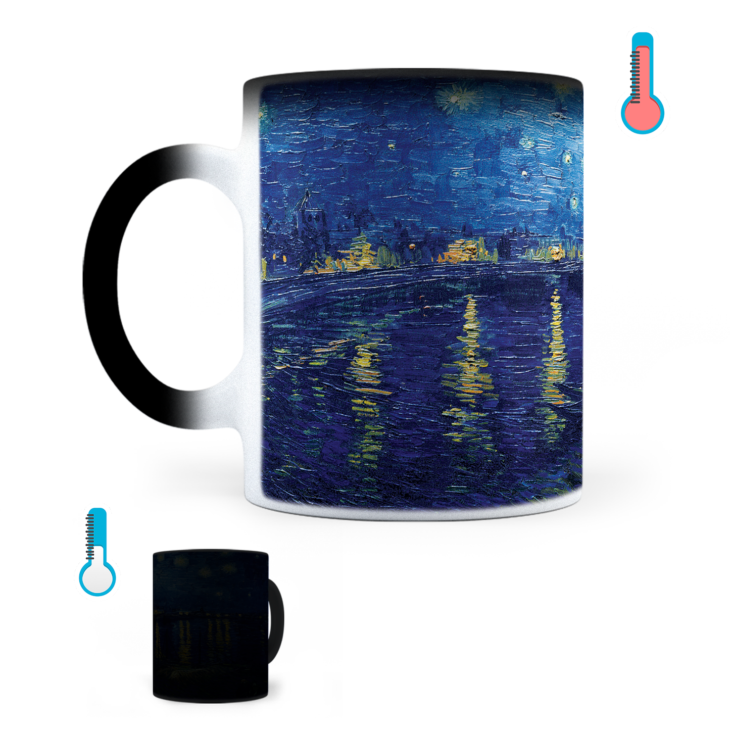 Taza Mágica Noche Estrellada Sobre El Ródano - Térmica 11 oz (320 ml)