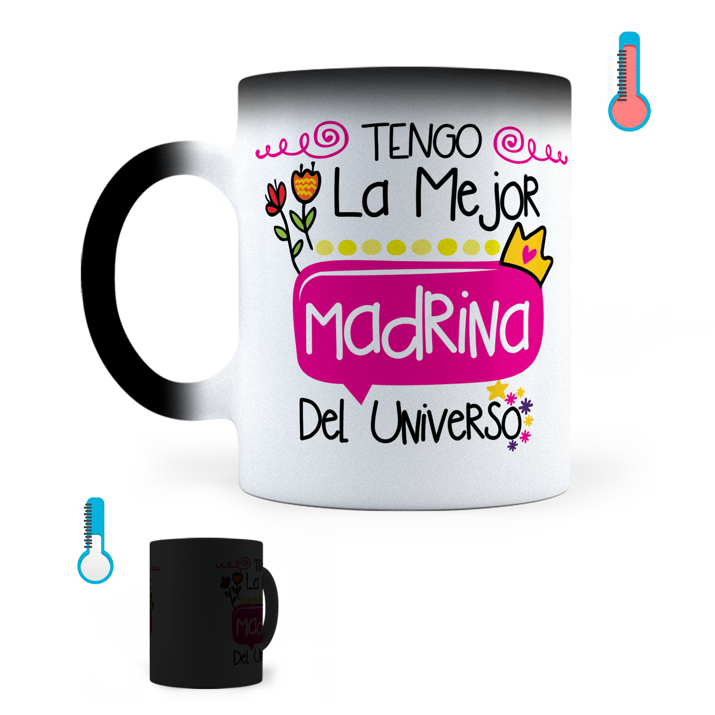 Taza Mágica La Mejor Madrina Del Universo - Térmica 11 oz (320 ml)
