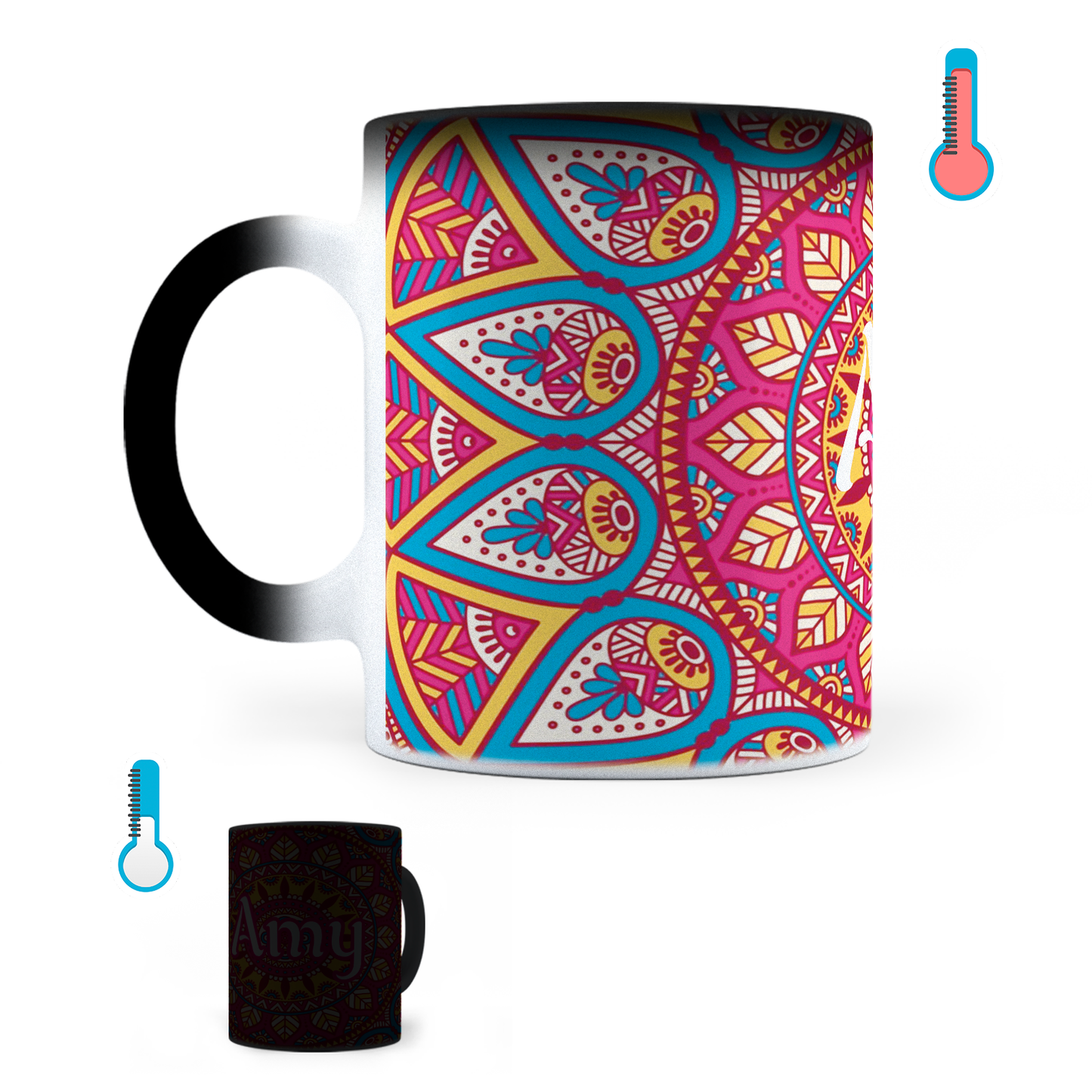 Taza Mágica Mandala Personalizada - Térmica 11 oz (320 ml)
