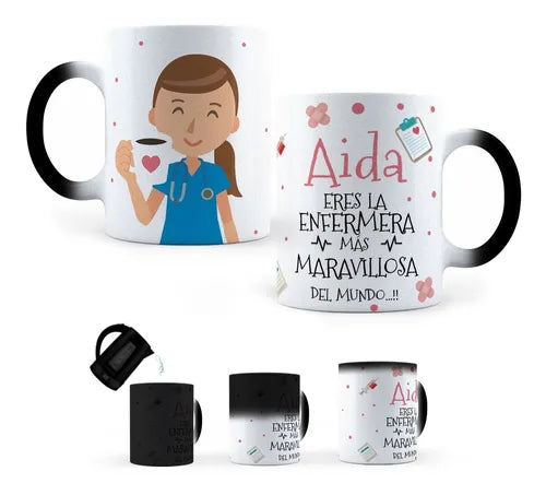 Taza Mágica Enfermera Personalizada