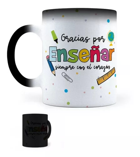Taza Mágica Gracias Por Enseñar Con El Corazón - Maestros
