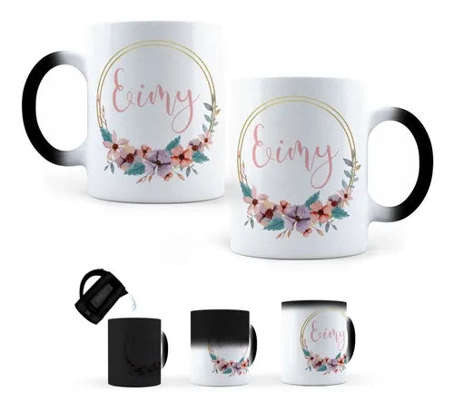 Taza Mágica Flores Personalizada