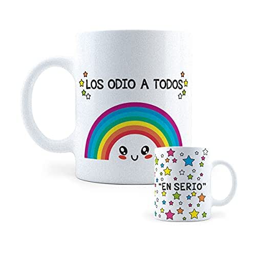 Taza Los Odio a Todos Arcoíris