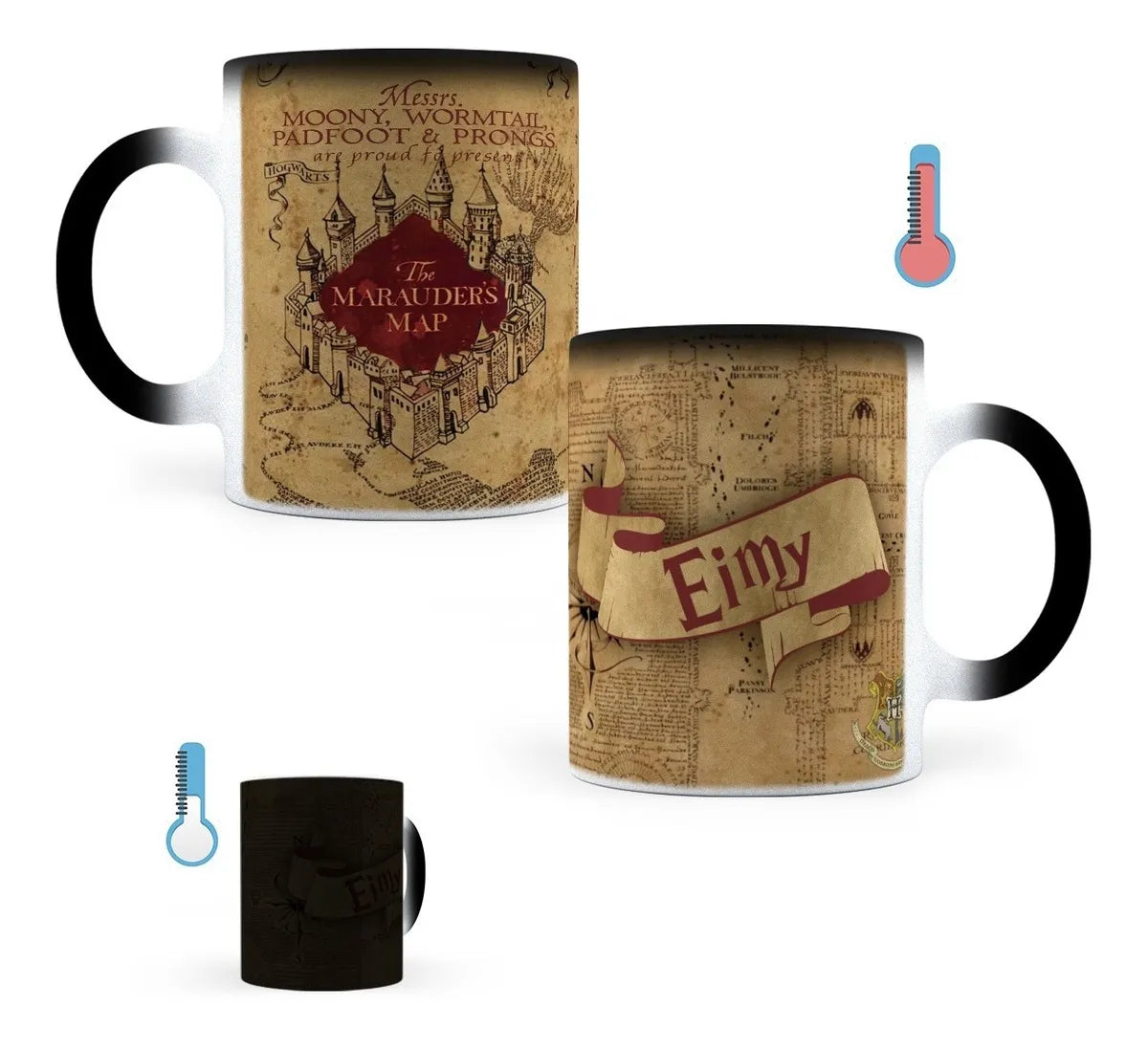 Taza Mágica Mapa Merodeador Harry Potter Personalizada