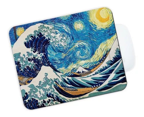 Mousepad La Noche Estrellada Y La Gran Ola De Kanagawa