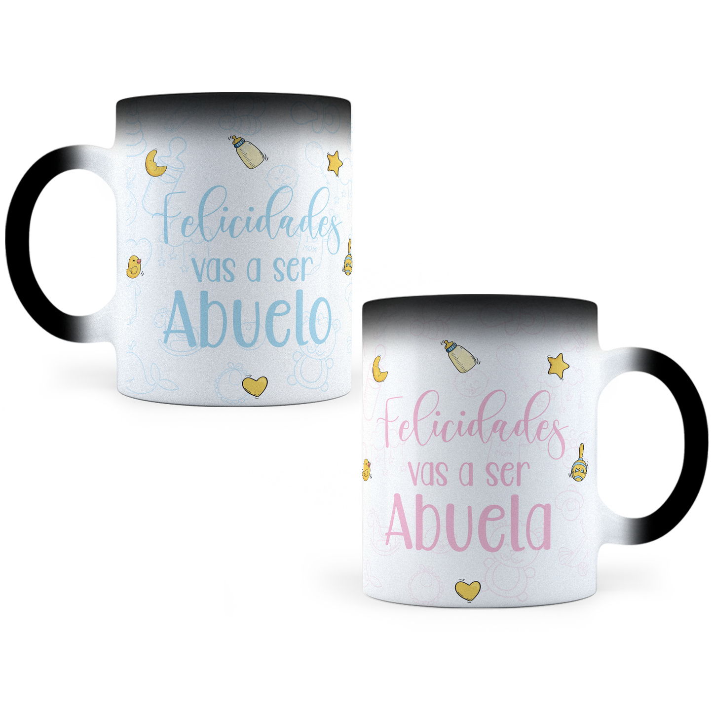 Taza Mágica Vas A Ser Abuela / Abuelo / 2 Tazas - Térmica 11 oz (320 ml)