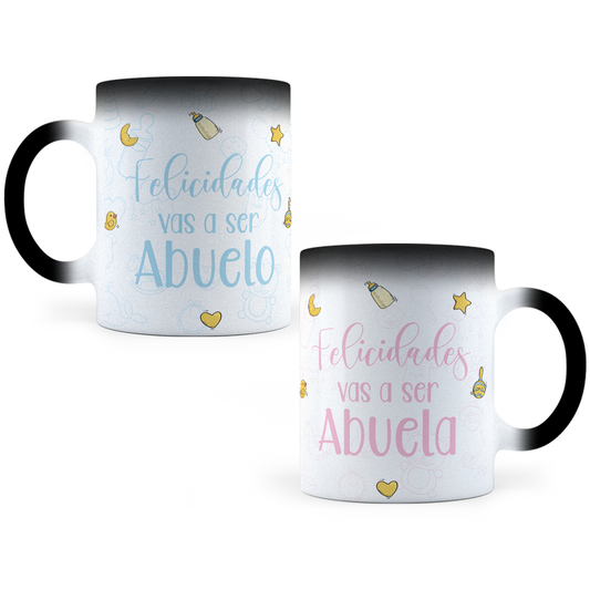 Taza Mágica Vas A Ser Abuela / Abuelo / 2 Tazas - Térmica 11 oz (320 ml)