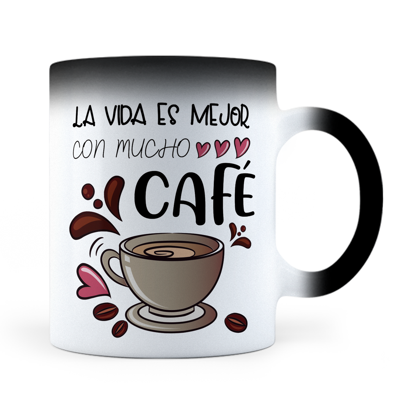 Taza Mágica La Vida Es Mejor Con Mucho Café - Térmica 11 oz ml (320)
