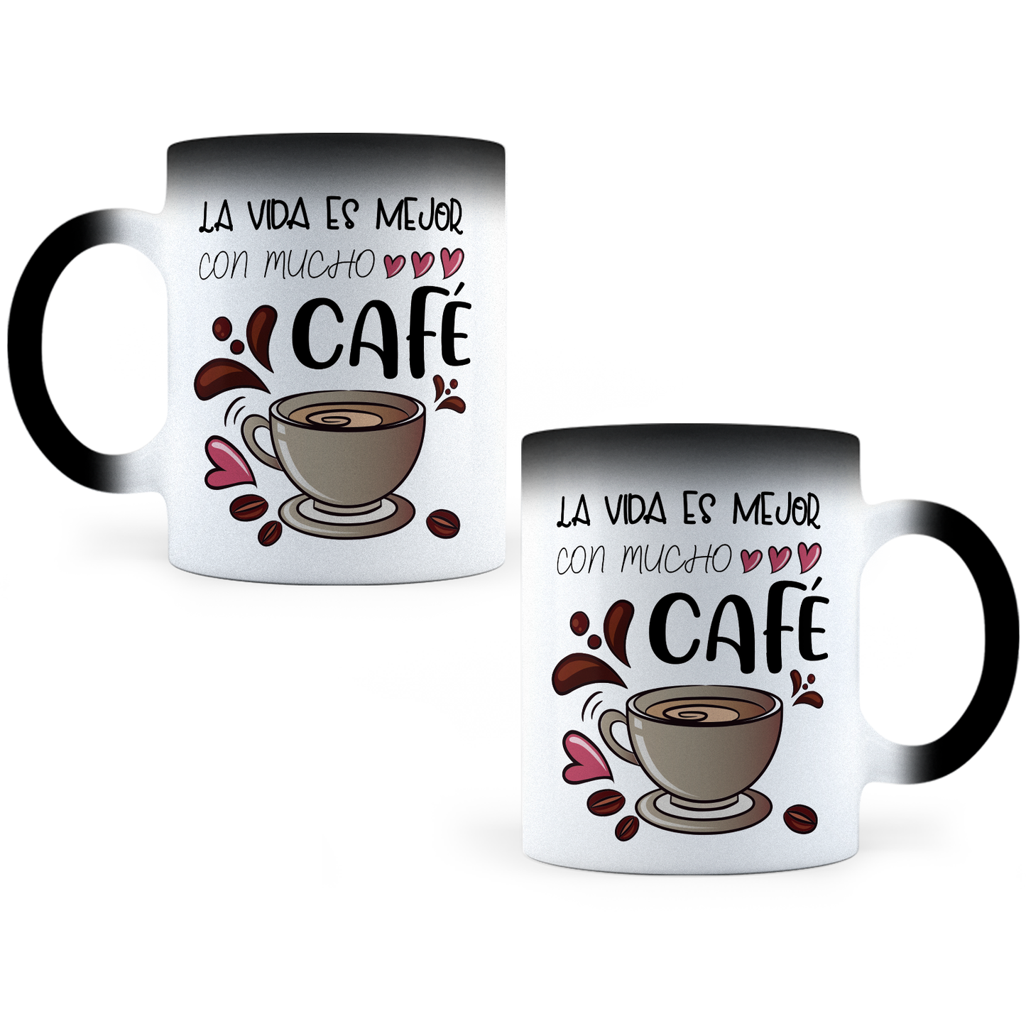 Taza Mágica La Vida Es Mejor Con Mucho Café - Térmica 11 oz ml (320)
