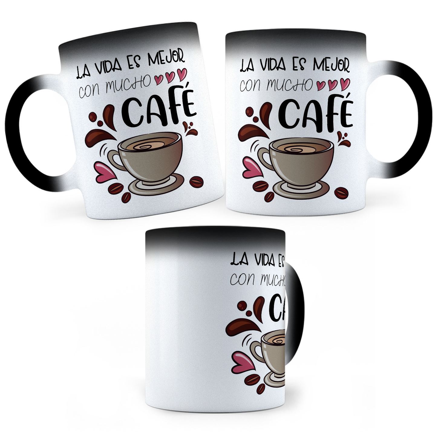 Taza Mágica La Vida Es Mejor Con Mucho Café - Térmica 11 oz ml (320)