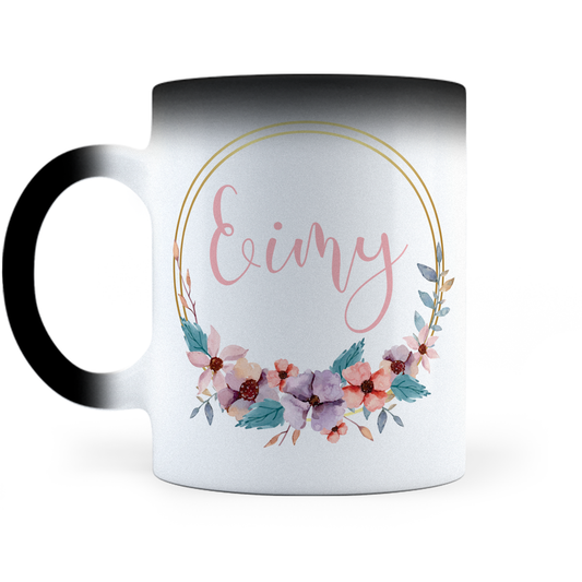 Taza Mágica Flores Personalizada - Térmica 11 oz (320 ml)