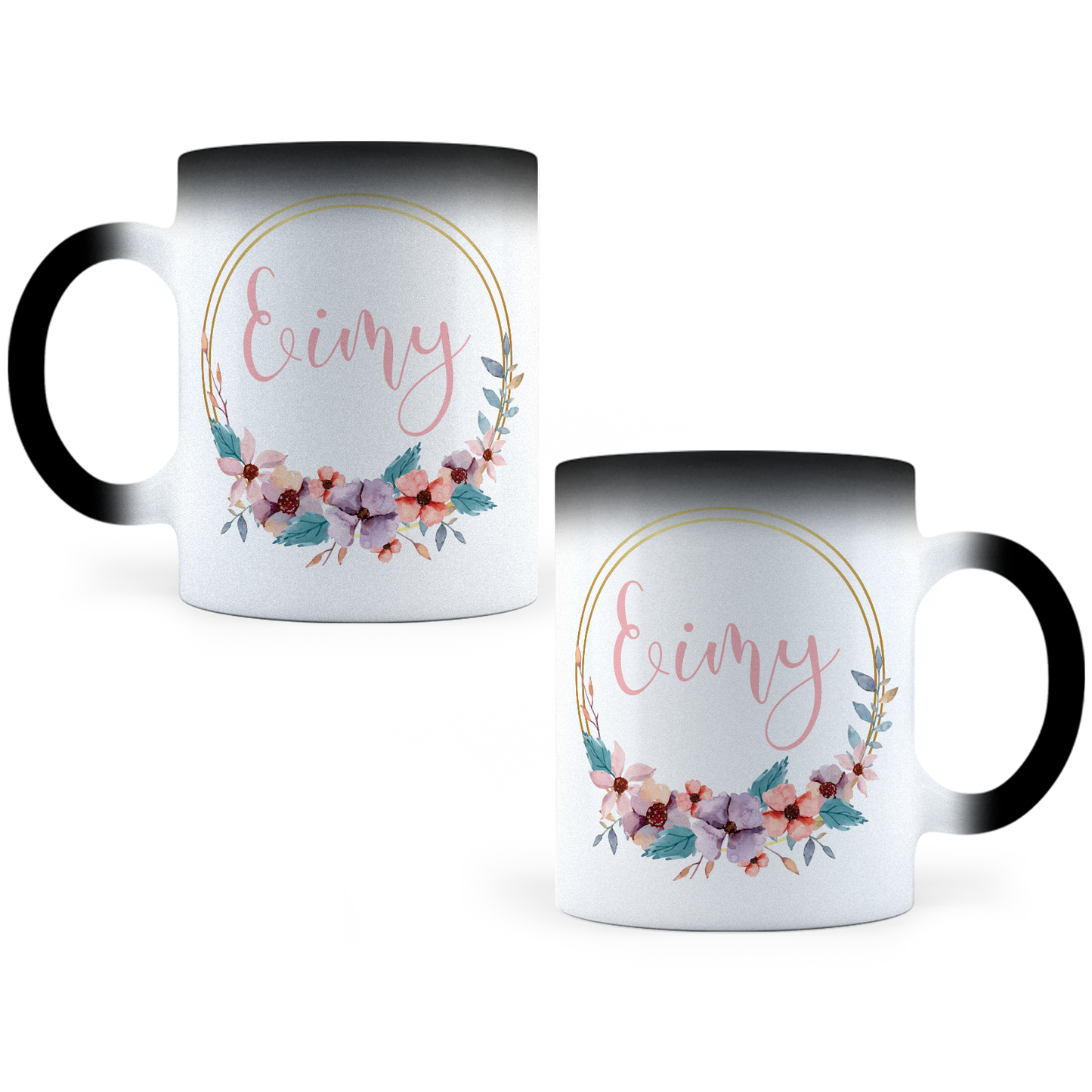 Taza Mágica Flores Personalizada - Térmica 11 oz (320 ml)