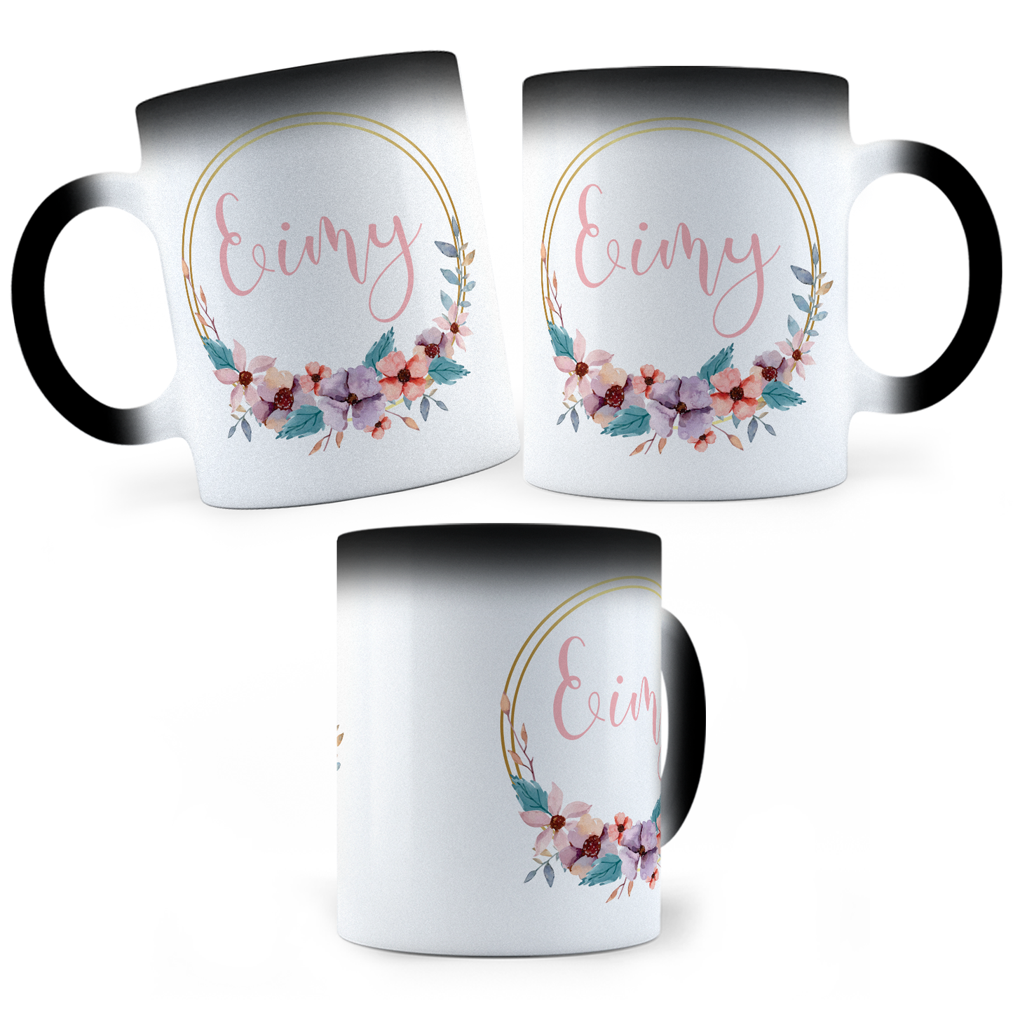 Taza Mágica Flores Personalizada - Térmica 11 oz (320 ml)