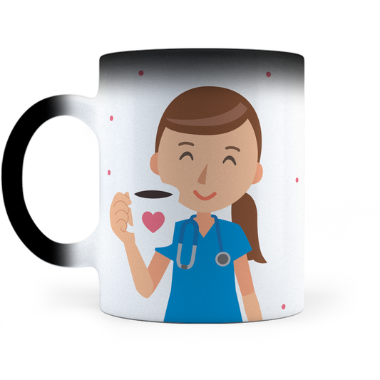 Taza Mágica Enfermera Personalizada - Térmica 11 oz (320 ml)