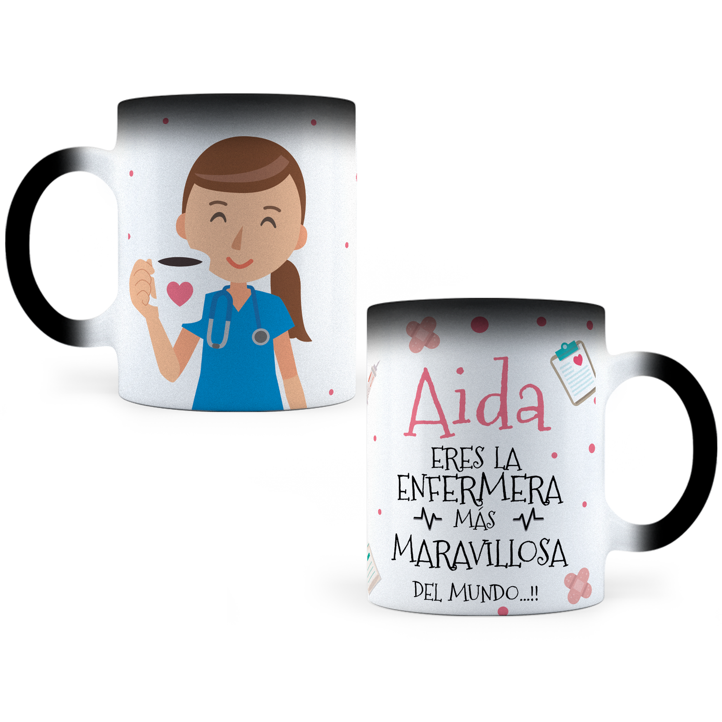 Taza Mágica Enfermera Personalizada - Térmica 11 oz (320 ml)