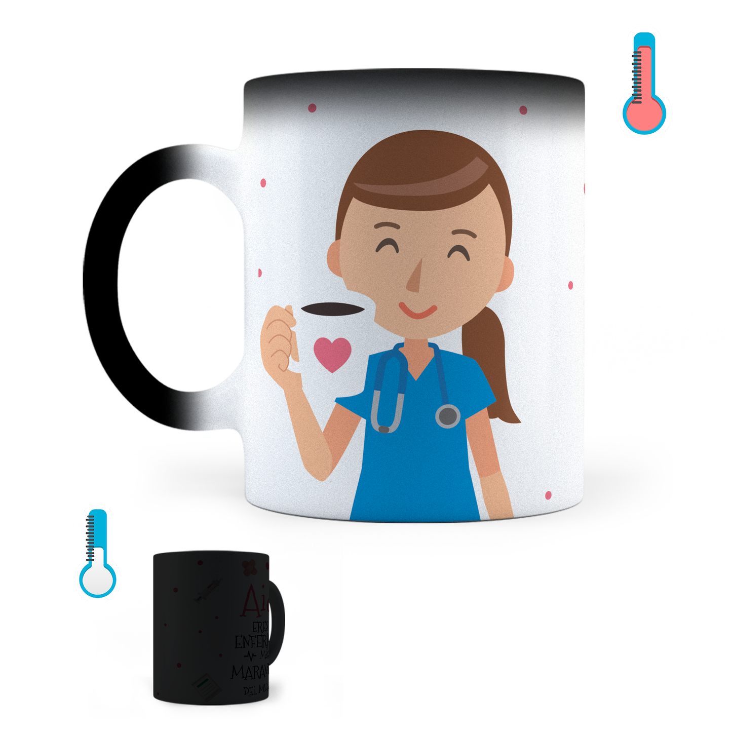 Taza Mágica Enfermera Personalizada - Térmica 11 oz (320 ml)