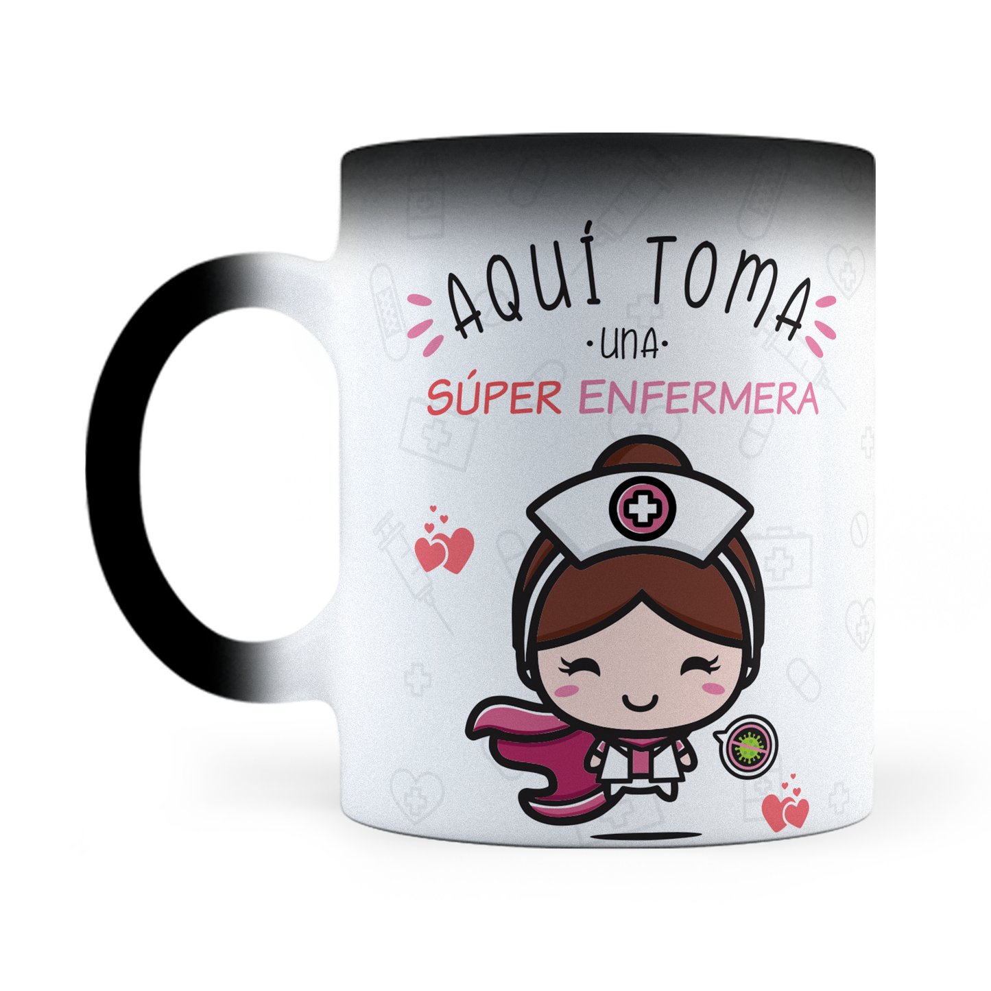 Taza Mágica Súper Enfermera Personalizada - Térmica 11 oz (320 ml)