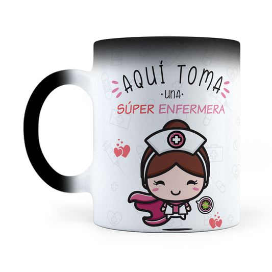 Taza Mágica Súper Enfermera Personalizada - Térmica 11 oz (320 ml)