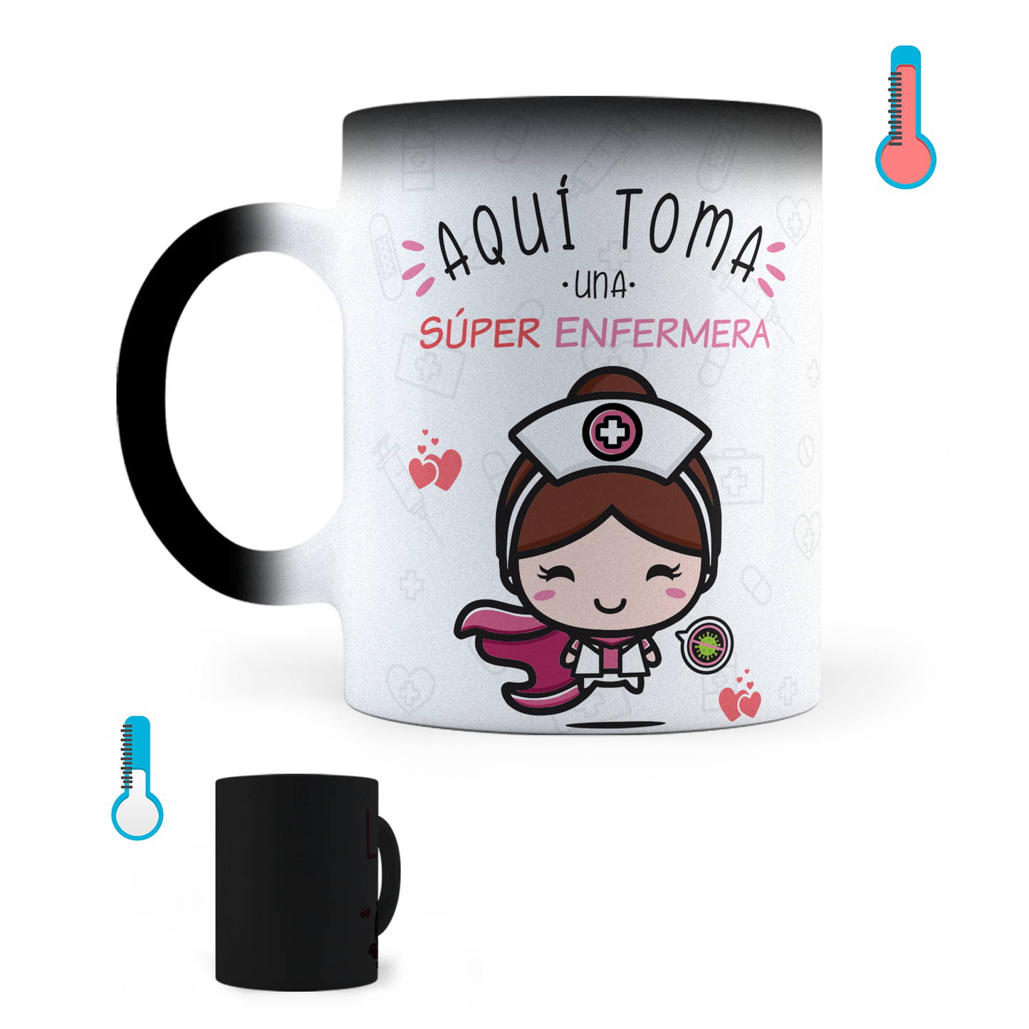Taza Mágica Súper Enfermera Personalizada - Térmica 11 oz (320 ml)
