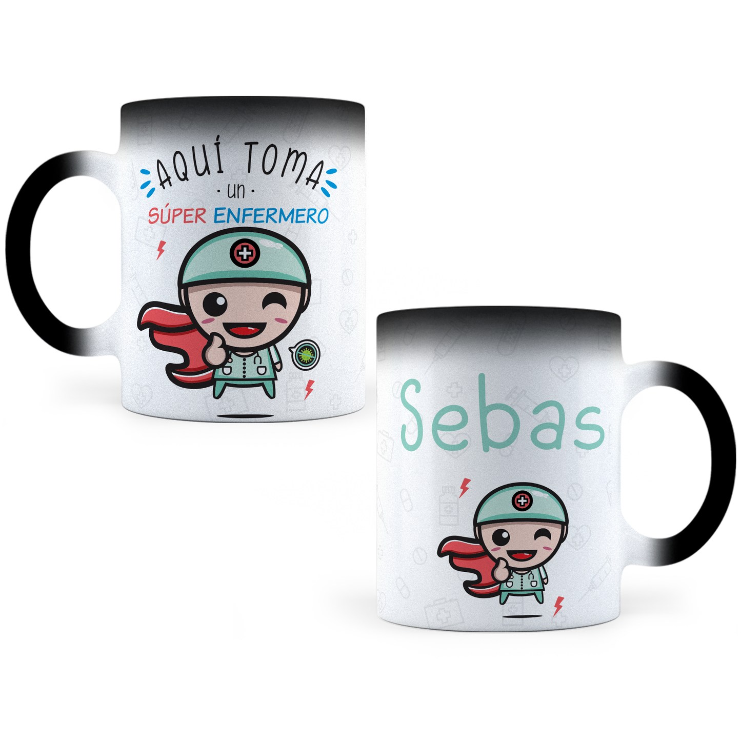 Taza Mágica Súper Enfermero Personalizada -  Térmica 11 oz (320 ml)