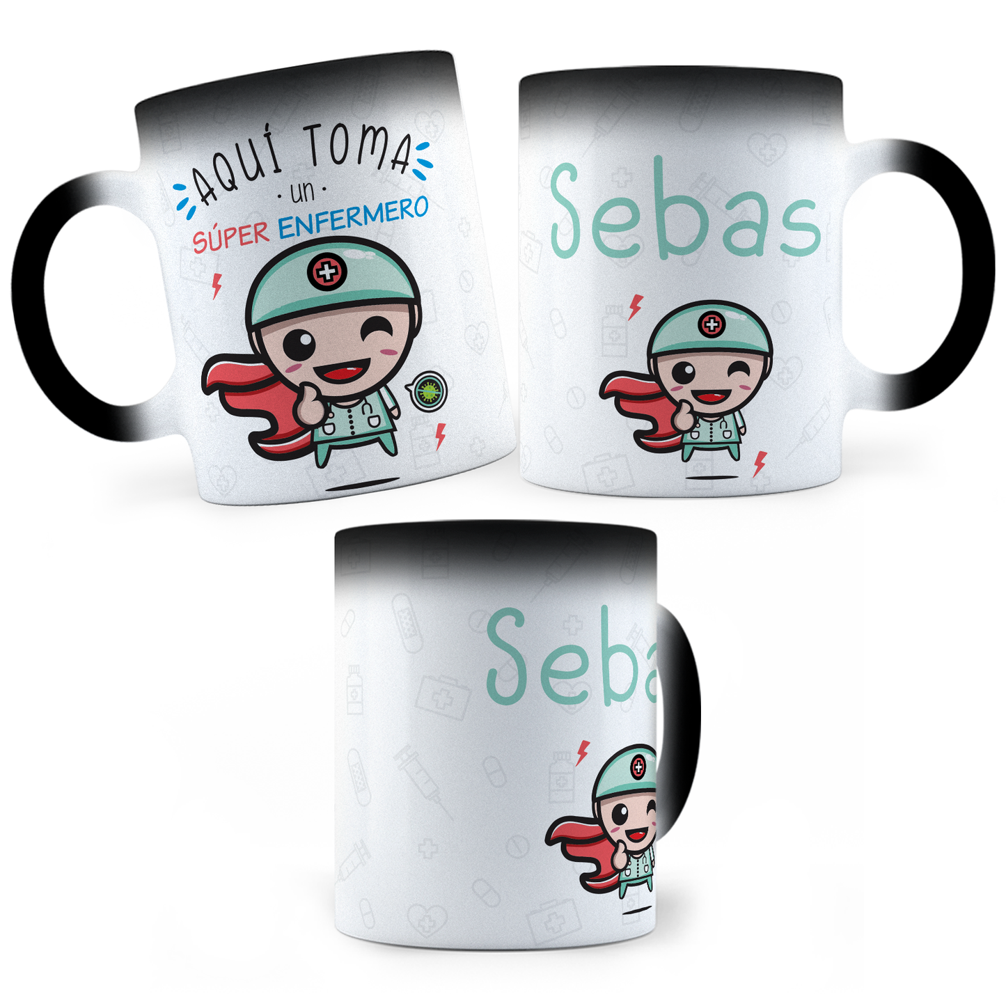 Taza Mágica Súper Enfermero Personalizada -  Térmica 11 oz (320 ml)