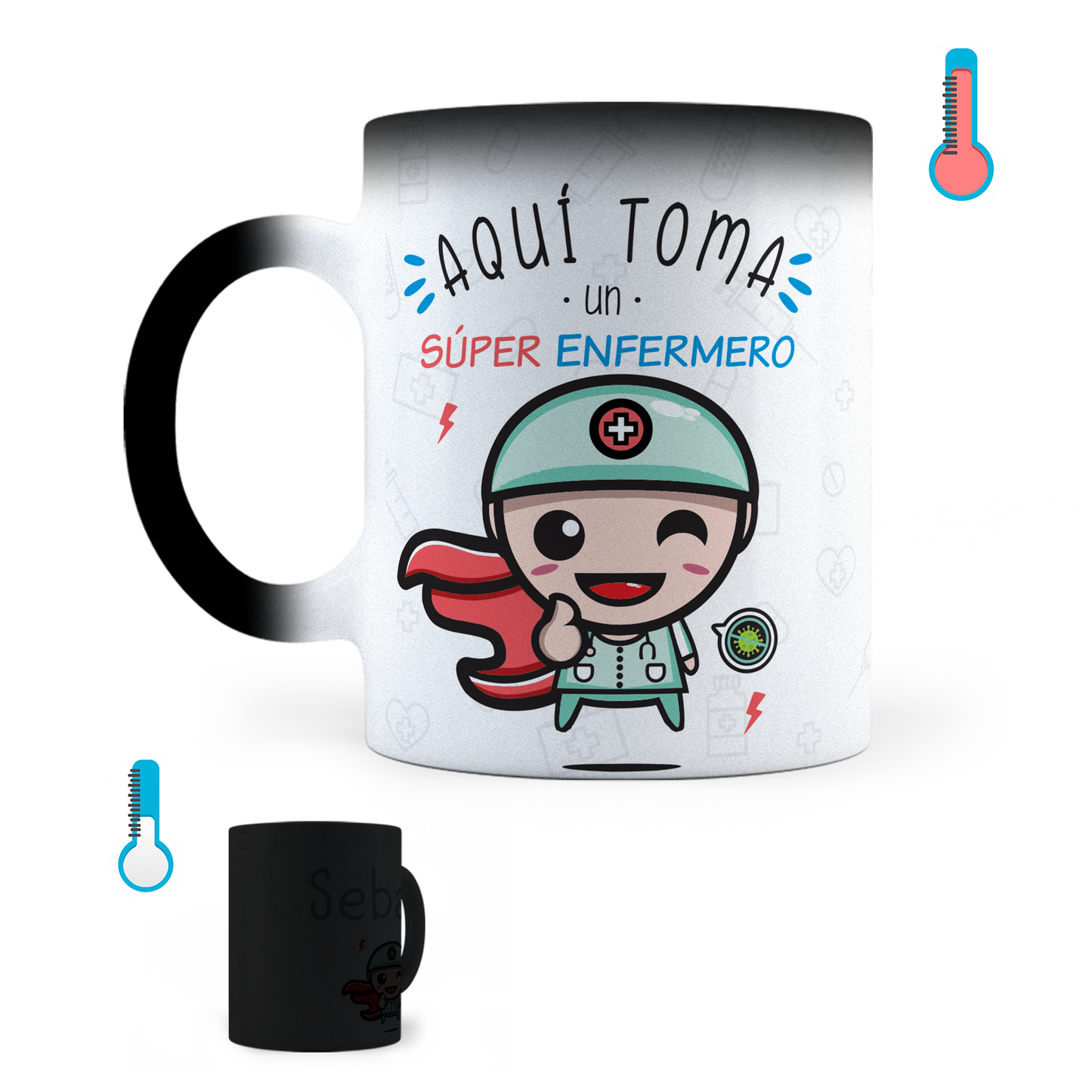 Taza Mágica Súper Enfermero Personalizada -  Térmica 11 oz (320 ml)