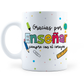 Taza Gracias Por Enseñar Con El Corazón - Maestros -11Oz (320 ml)