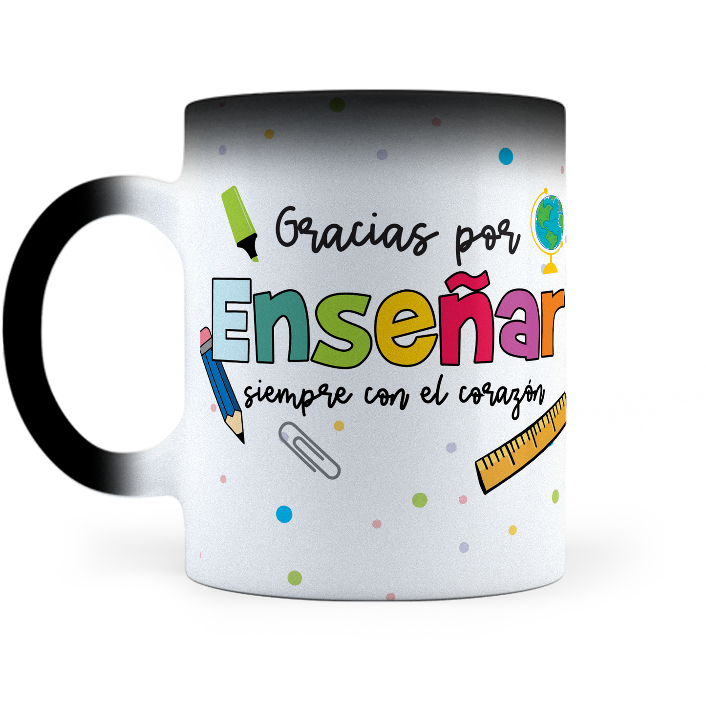 Taza Mágica Gracias Por Enseñar Con El Corazón - Maestros-  Térmica 11 oz ml (320)