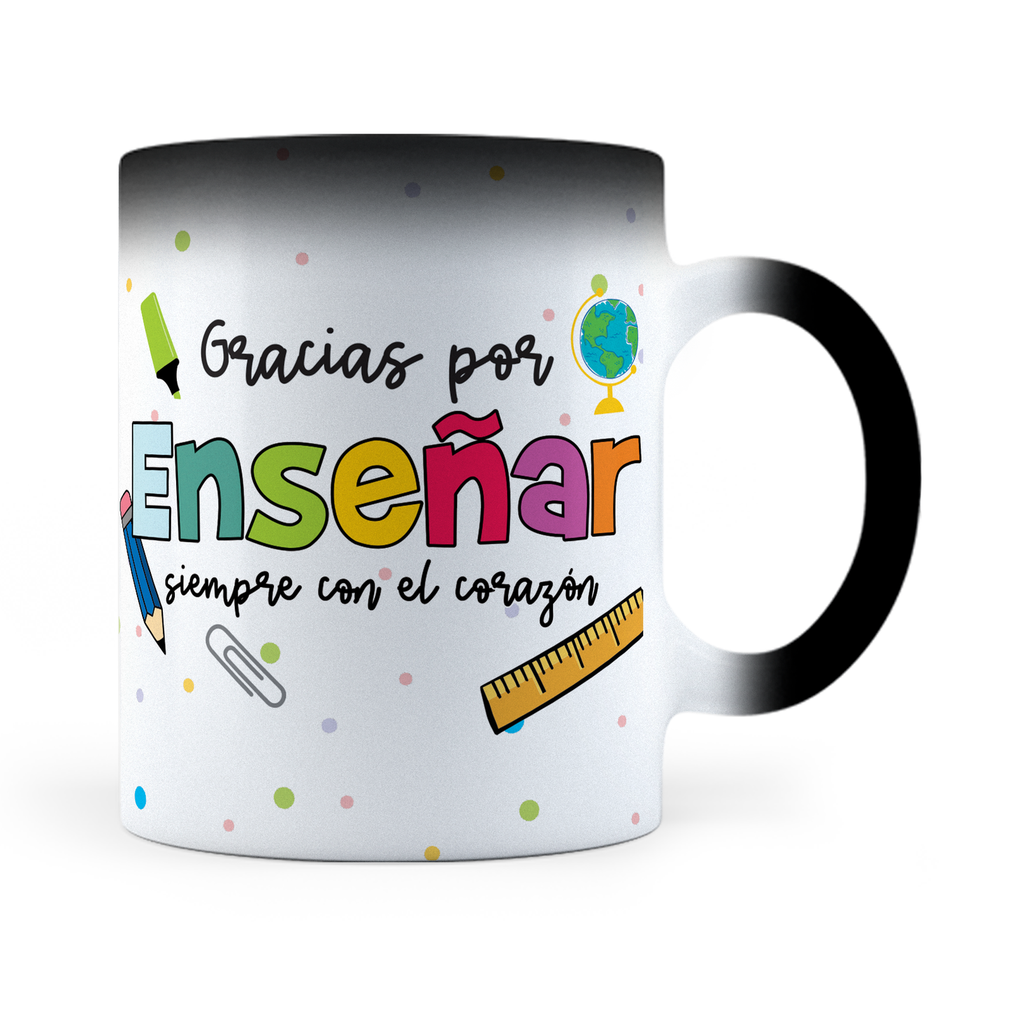 Taza Mágica Gracias Por Enseñar Con El Corazón - Maestros-  Térmica 11 oz ml (320)