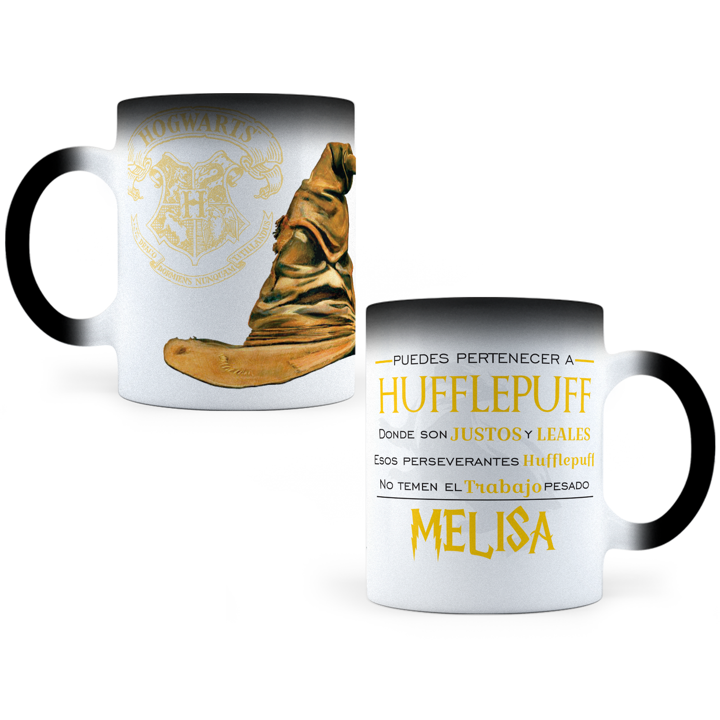 Taza Mágica Personalizada Hufflepuff Harry Potter - Térmica 11 oz (320 ml)