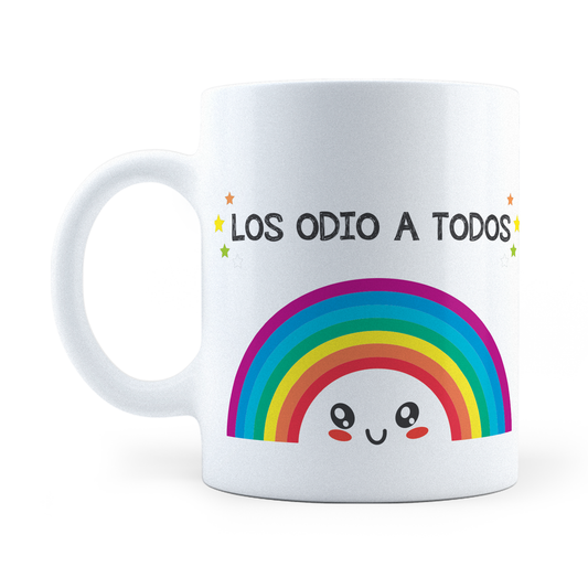 Taza Los Odio a Todos Arcoíris - Térmica 11 oz (320 ml)