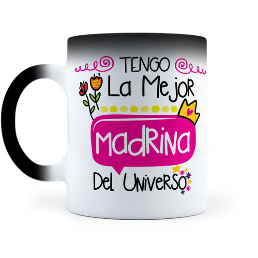 Taza Mágica La Mejor Madrina Del Universo - Térmica 11 oz (320 ml)