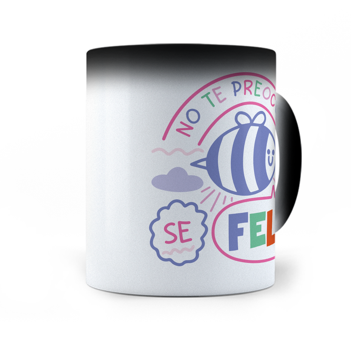 Taza Mágica No Te Preocupes, Se Feliz - Térmica 11 oz (320 ml)