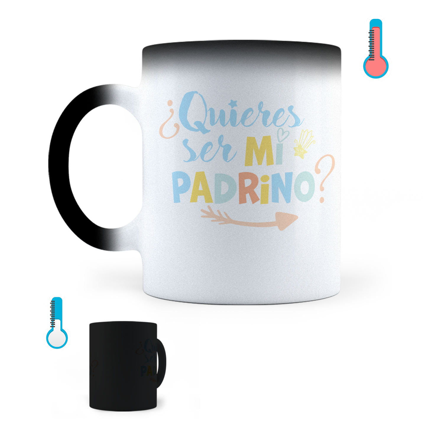 Taza Mágica Quieres Ser Mi Padrino - Térmica 11 oz (320 ml)