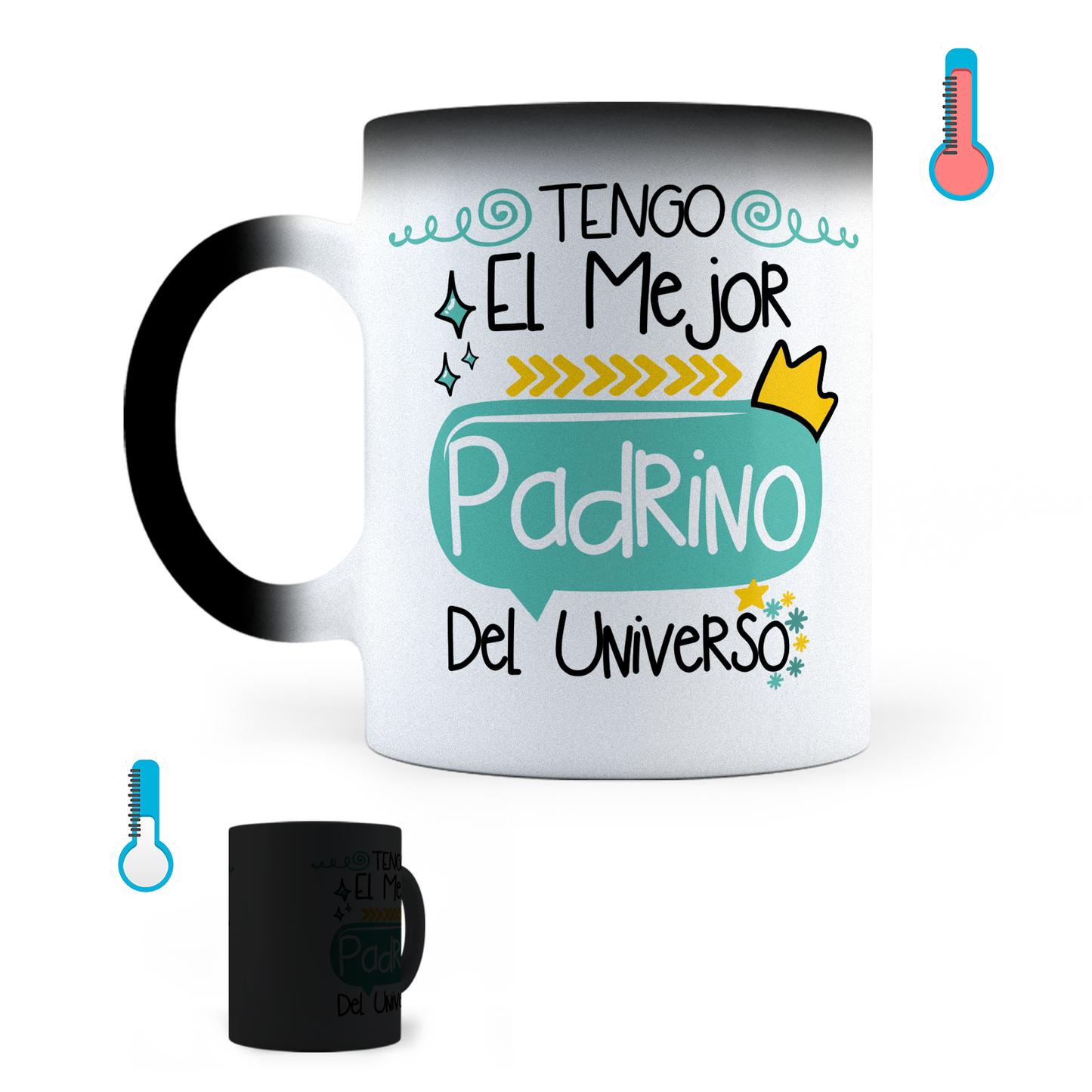 Taza Mágica El Mejor Padrino Del Universo - Térmica 11 oz (320 ml)