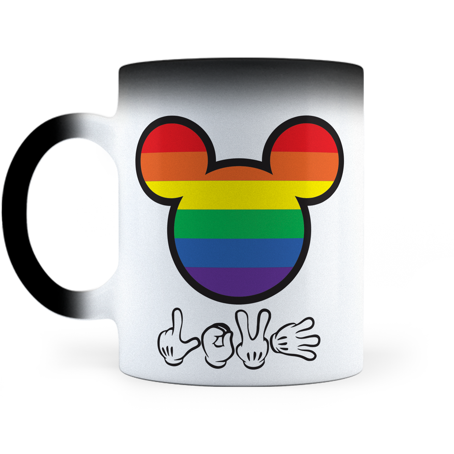 Taza Mágica Mickey  Pride Love - Térmica 11 oz (320 ml)