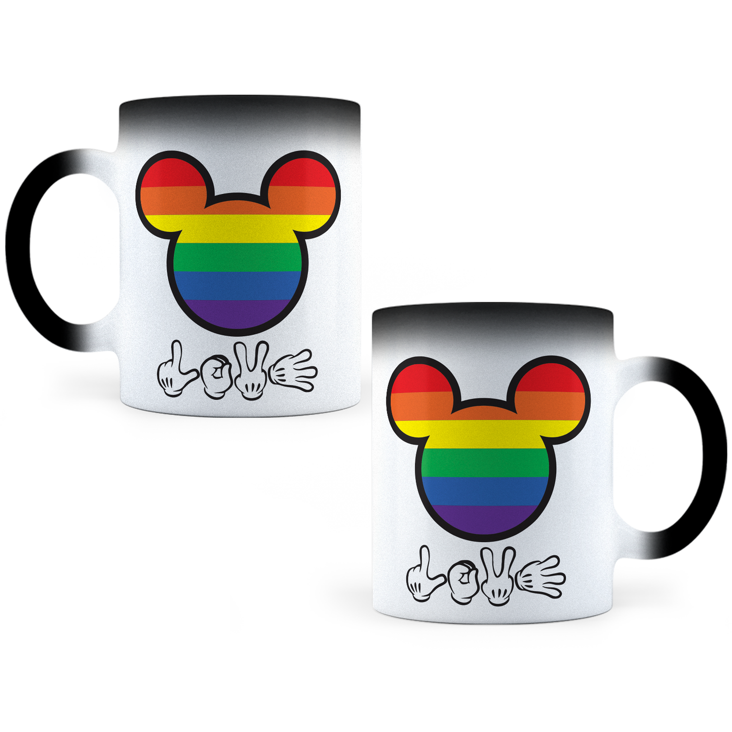 Taza Mágica Mickey  Pride Love - Térmica 11 oz (320 ml)
