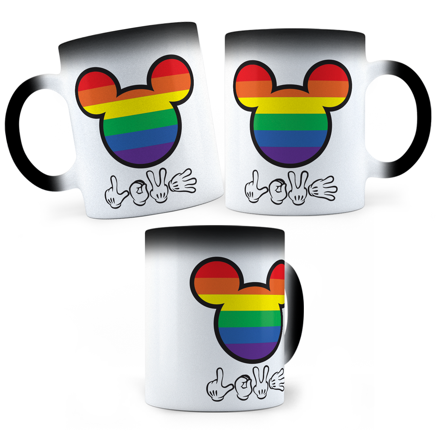 Taza Mágica Mickey  Pride Love - Térmica 11 oz (320 ml)