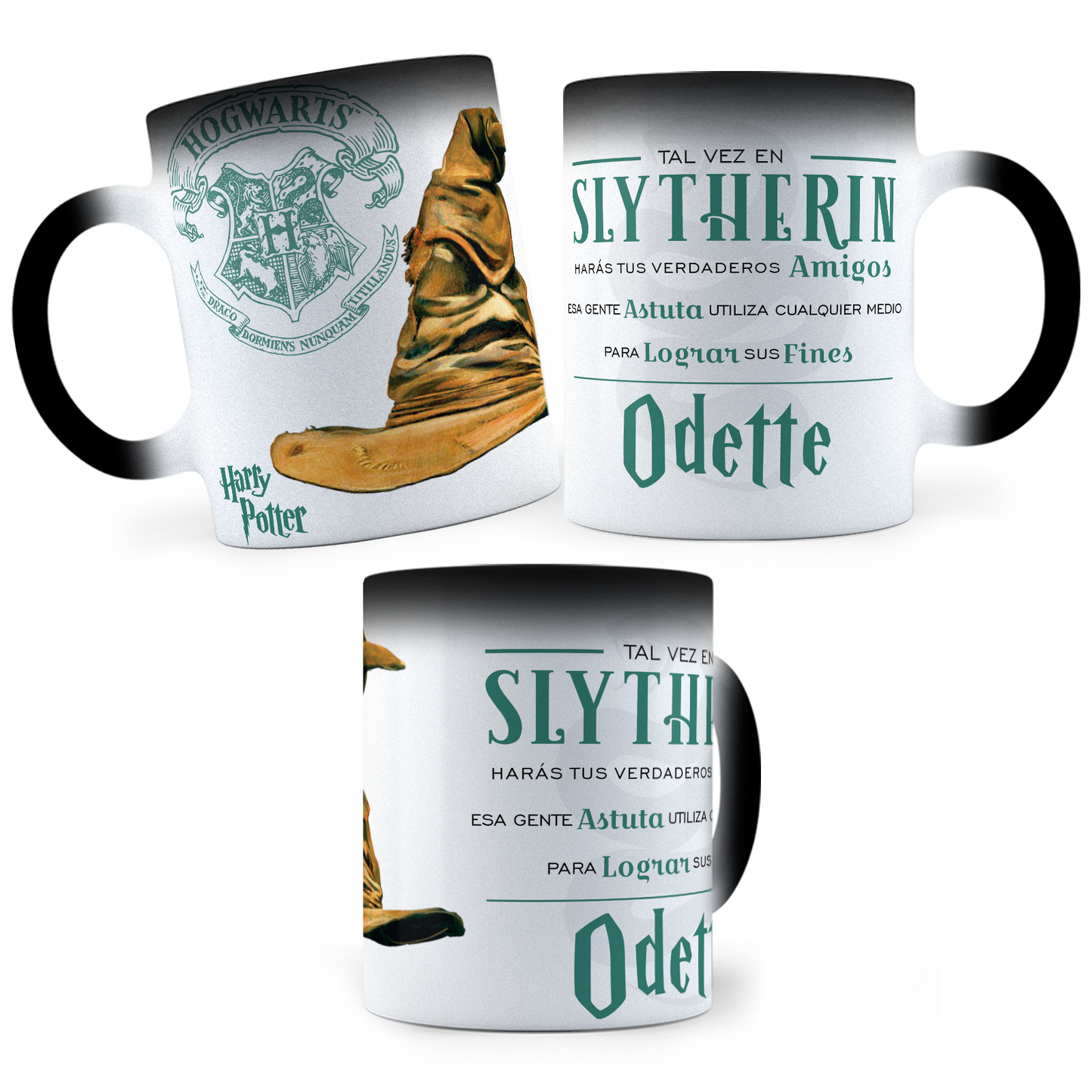 Taza Mágica Personalizada Slytherin Harry Potter - Térmica 11 oz (320 ml)