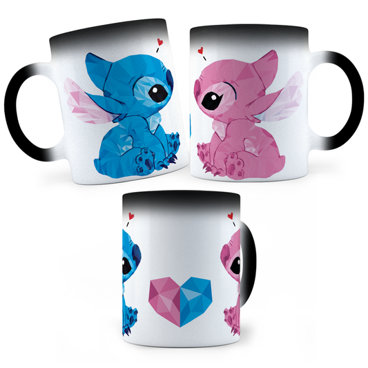 Taza Mágica Stitch / Novia - Térmica 11 oz (320 ml)