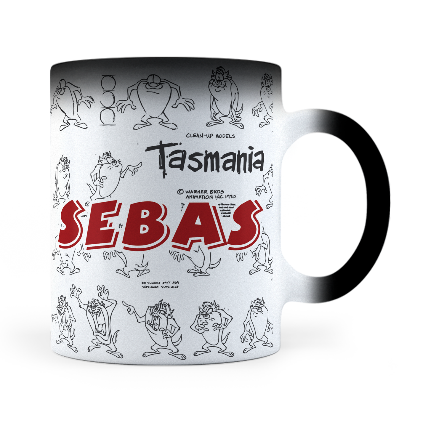 Taza Mágica Demonio De Tasmania Personalizada -  Térmica 11 oz (320 ml)