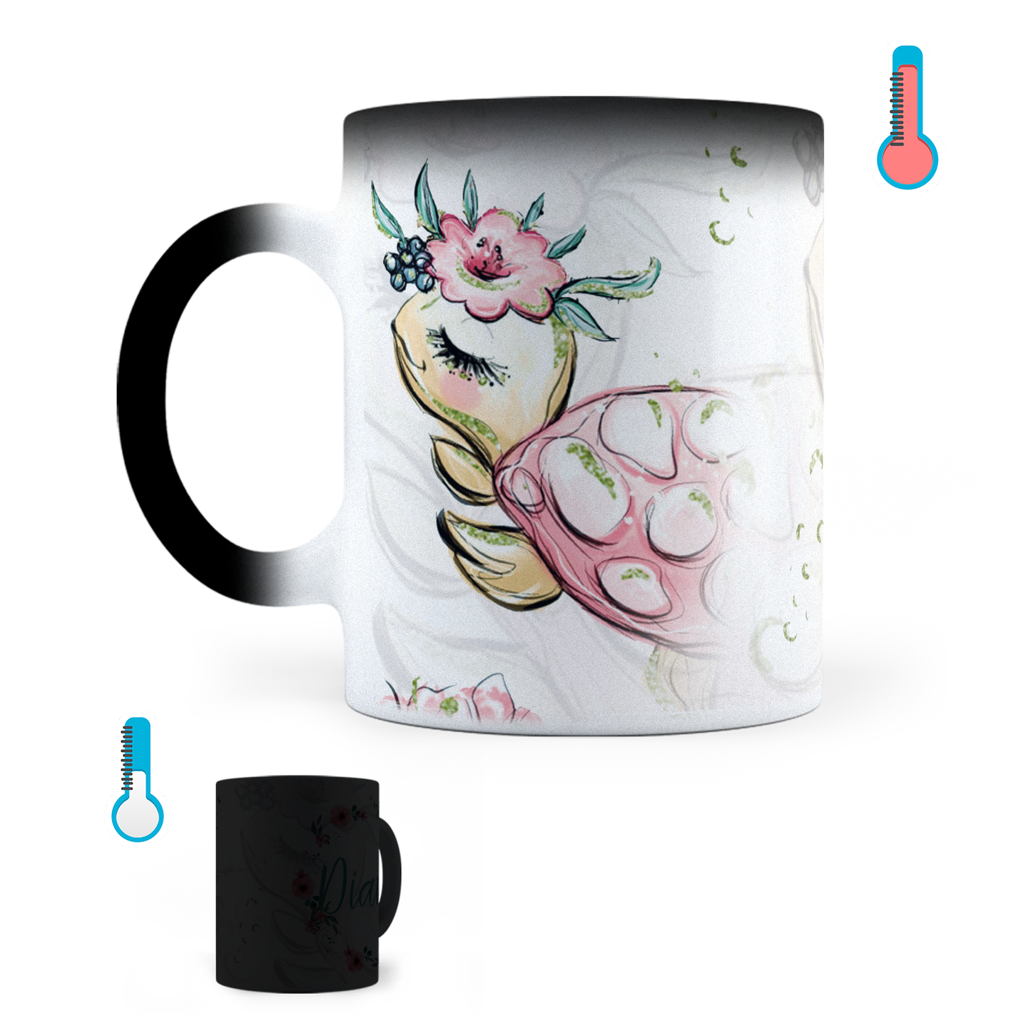Taza Mágica Tortuga Personalizada - Térmica 11 oz (320 ml)