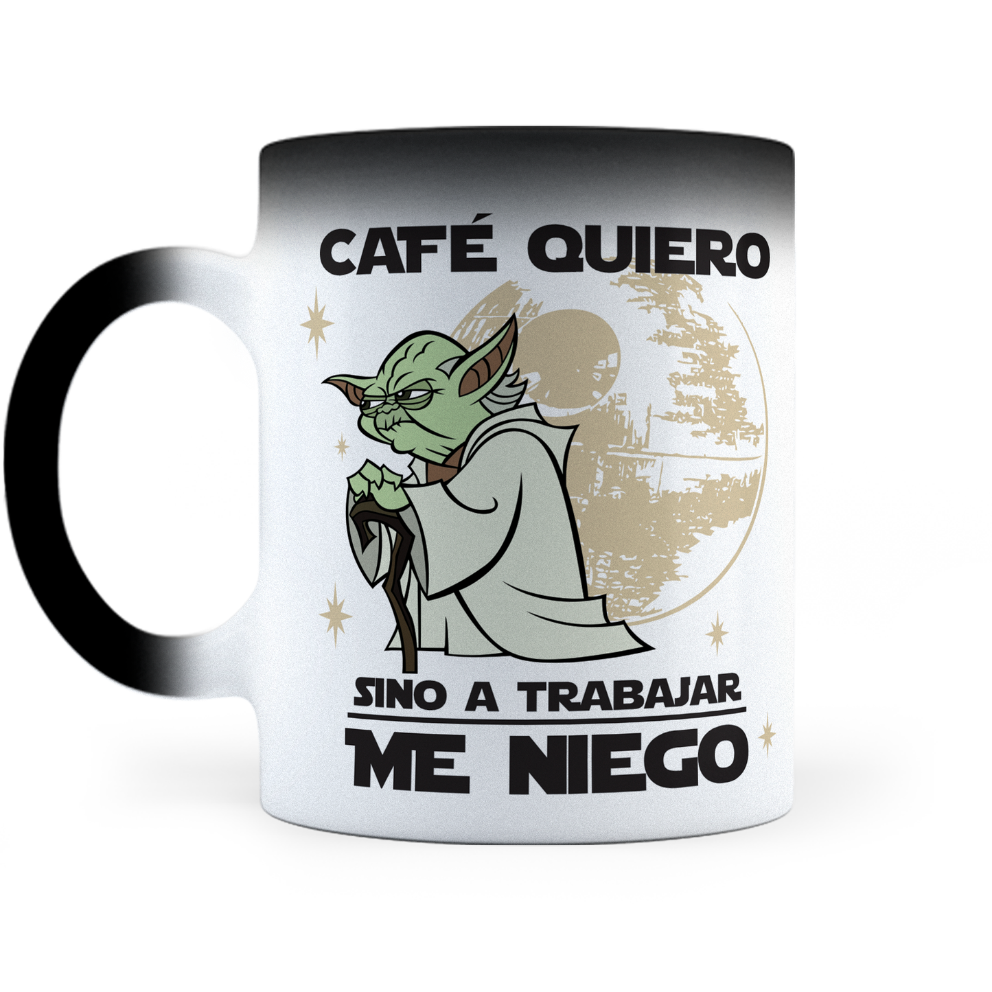Taza Mágica Café Quiero, Sino a Trabajar Me Niego - Térmica 11 oz (320 ml)