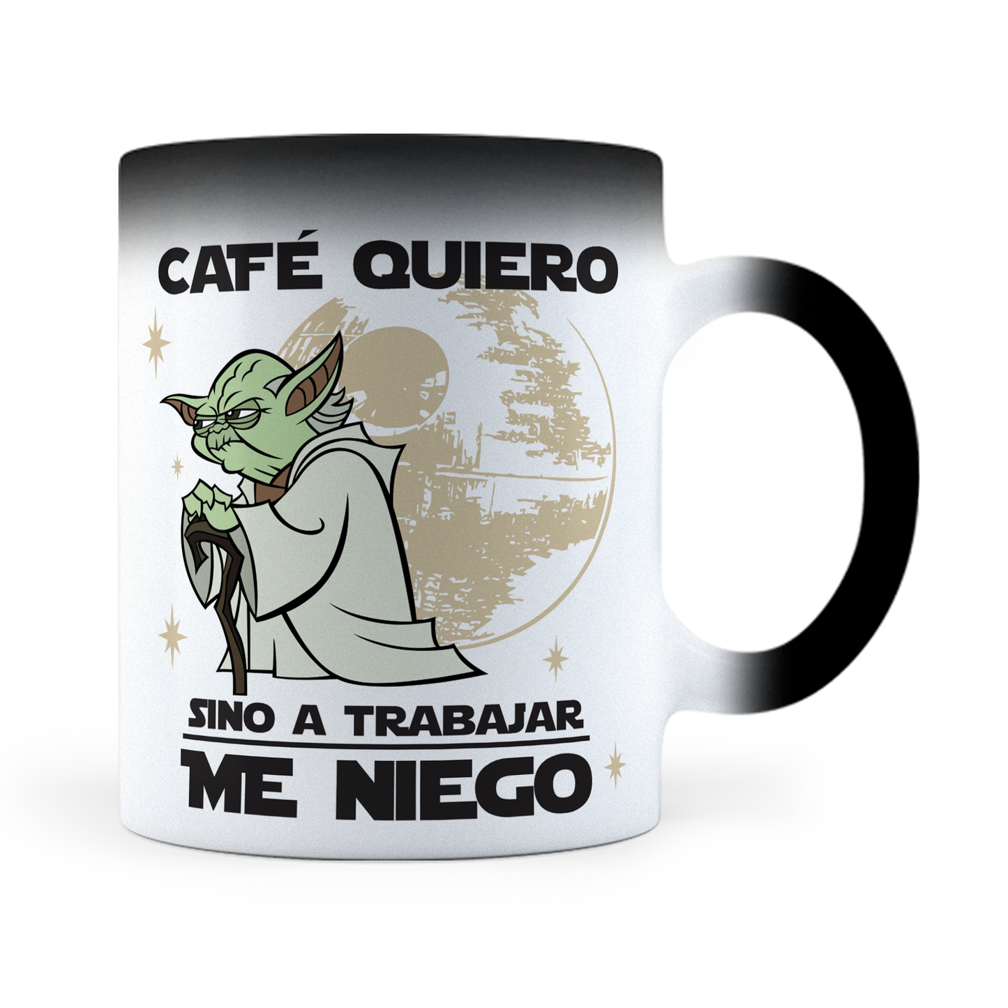 Taza Mágica Café Quiero, Sino a Trabajar Me Niego - Térmica 11 oz (320 ml)