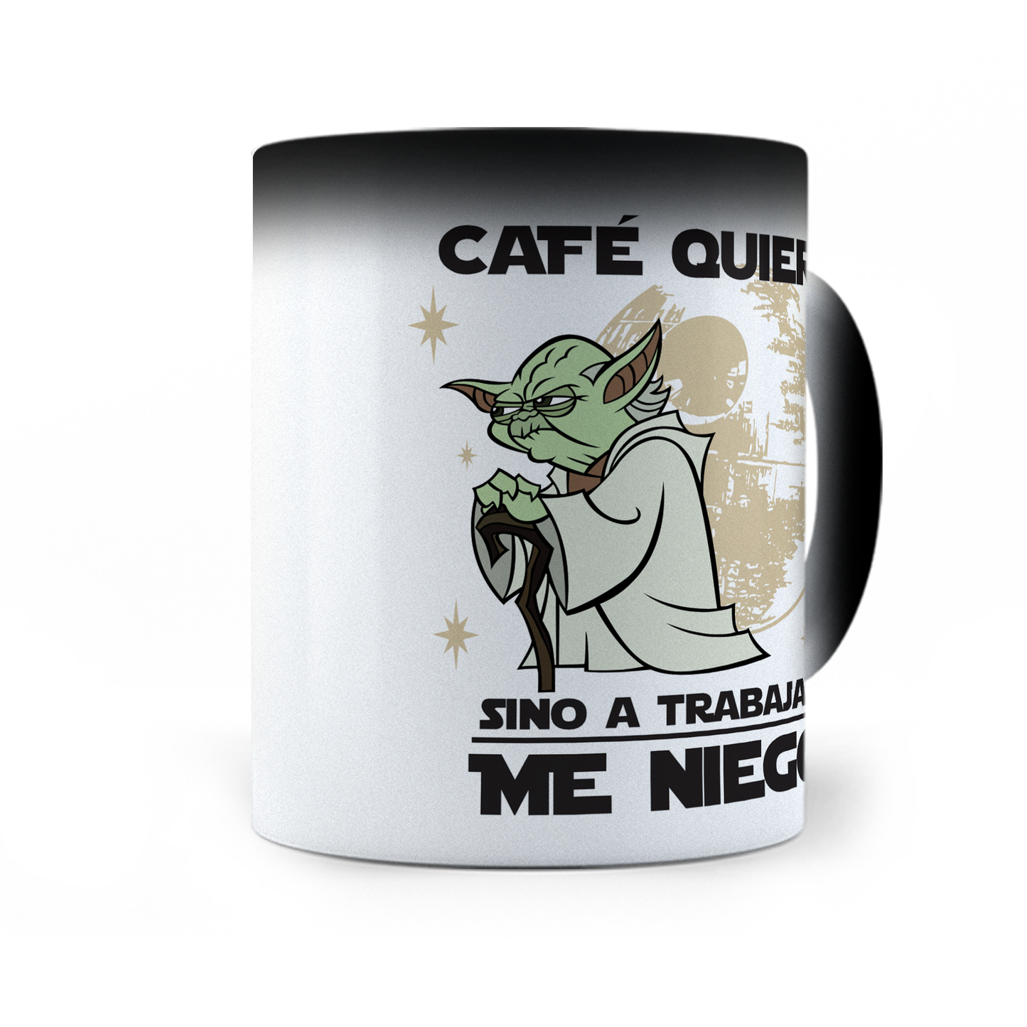 Taza Mágica Café Quiero, Sino a Trabajar Me Niego - Térmica 11 oz (320 ml)