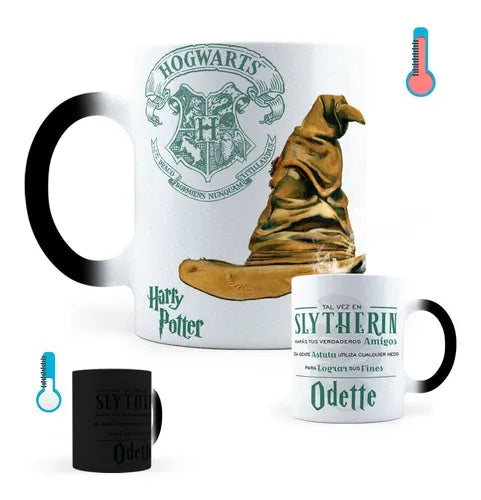 Taza Mágica Personalizada Slytherin Harry Potter
