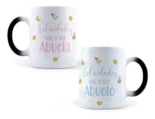 Taza Mágica Vas A Ser Abuela / Abuelo / 2 Tazas